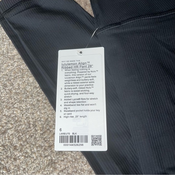 NWT! Lululemon - Align Ribbed High Rise Pant 28" - 6 - Picture 3 of 4